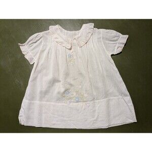 Antique Baby Dress Sheer Cotton Lawn 3 mo Pleated Embroidery Appliques White